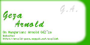 geza arnold business card